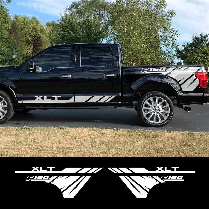 

For foRd F150 f-150 Stylish Car Door Side Skirt Stickers Vinyl Body Decals Racing Stripe Auto Exterior Decor Accessories