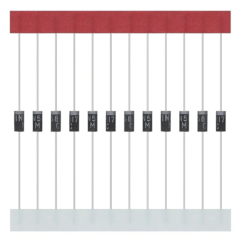 1N5817 ショットキー ダイオード 整流ダイオード 1A 20V IN5817 5817 アキシャル ダイオード DO-41 1Amp 20 ボルト シリコン ダイオード 150 個パック