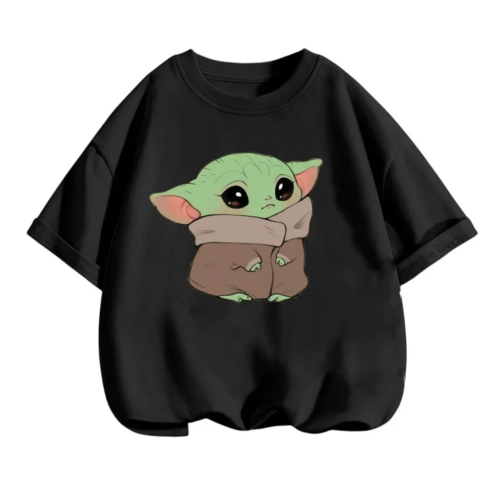 Summer 3-14y Kids Clothes Short Sleeve Ugly Cute Yoda Boys Girls Basic Jumper Teen T-shirt Youth sports Star Wars top top