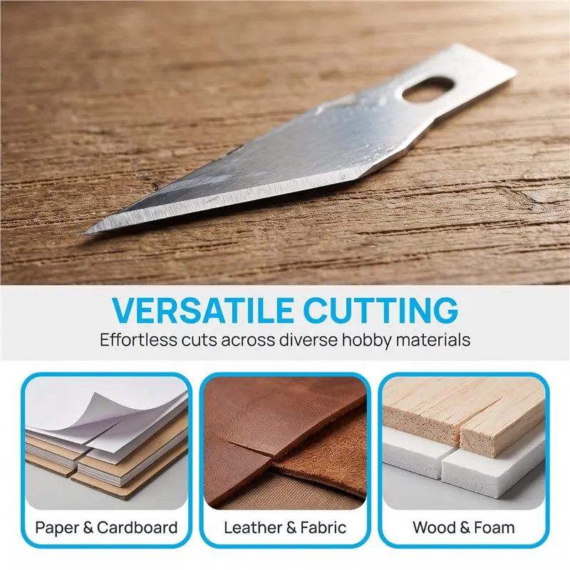 100 PCS Xacto Blades Premium Sharp Knife Blades 11 - High Carbon Steel Craft Cutting Tool-AEF7