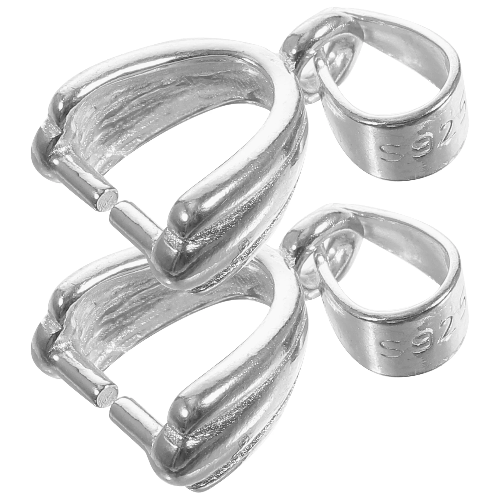 

2 Pcs Sterling Silver 925 Pendant Buckle Necklace Connectors Bracelet Clasps DIY Jewelry Making Metal Charm Clasps