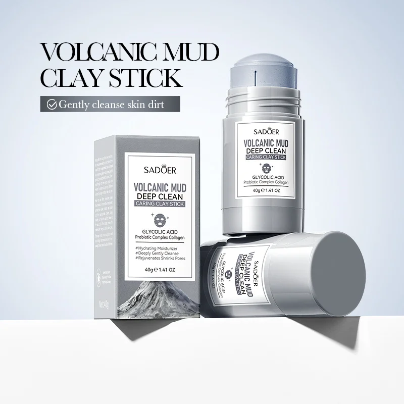 SADOER Volcanic Mud Gesichtsmasken Stick Clay Mask Shrink Pores Deep Blackhead Remover Gesichtsreinigung Feuchtigkeitsspendend