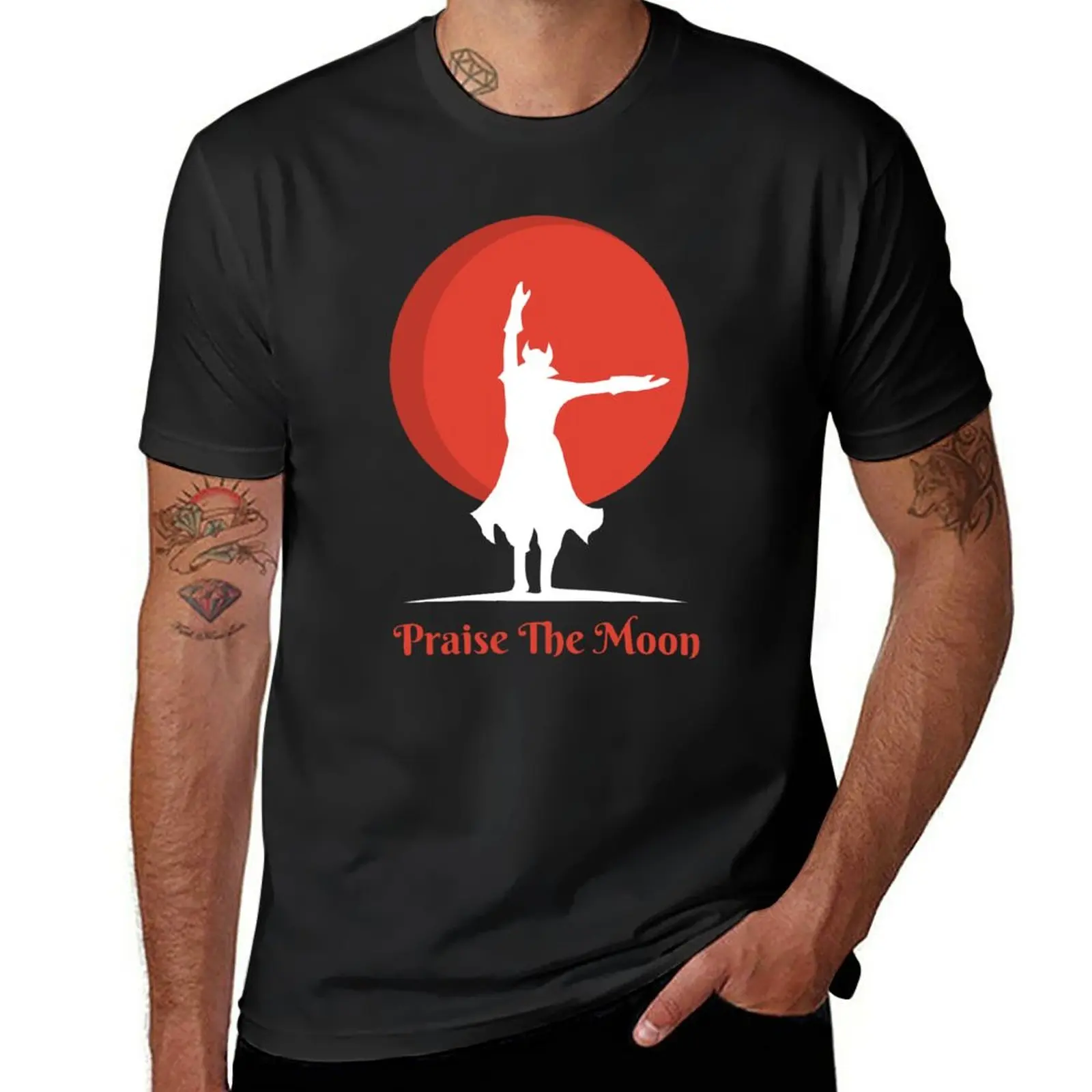 

Bloodborne - Praise the Moon T-Shirt vintage clothes quick drying tops kawaii clothes t shirts men