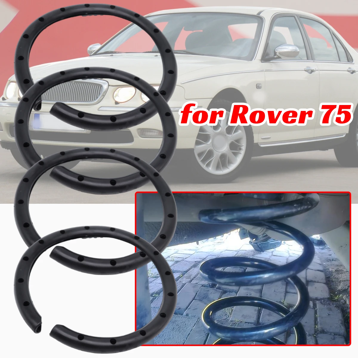 Mangas de resorte helicoidal delantero para Rover 75, aislador de goma 2,0 CDTI, accesorios, piezas de amortiguador, Protector de suspensión para coche, 2/4 unidades