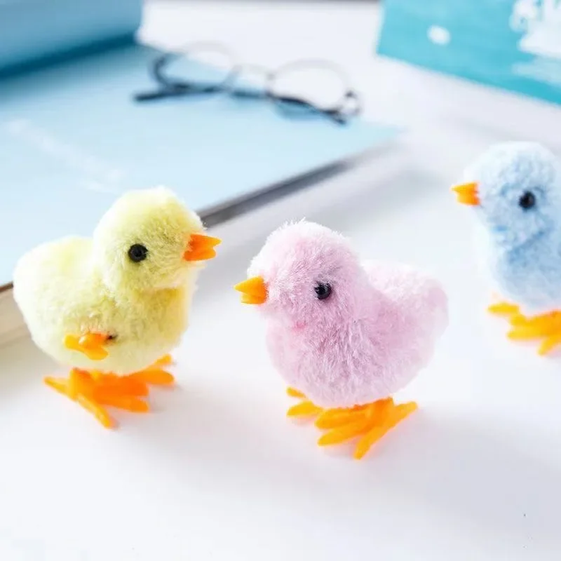 Juguete de peluche de simulación de pollo saltador para niños, juguete de relojería de dibujos animados, juguetes de cuerda para niños, regalos para niños