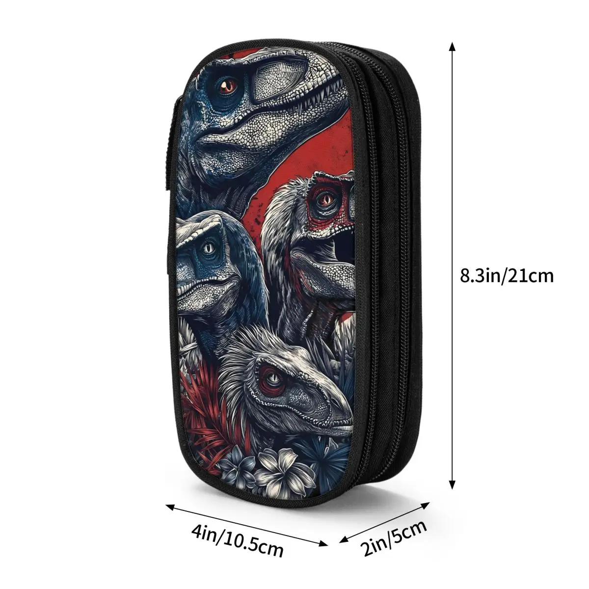 Velociraptor Dinosaur Jurassic Park Pencil Case New Pen Holder Bag Girls Boys Big Capacity School Supplies Zipper Pencilcases