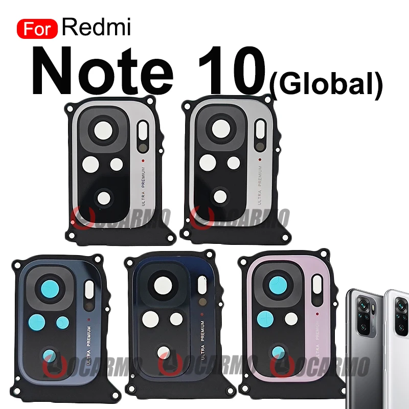 1Pcs For Xiaomi Redmi Note 10 Global Back Camera Lens With Frame and Sticker Replacement Parts