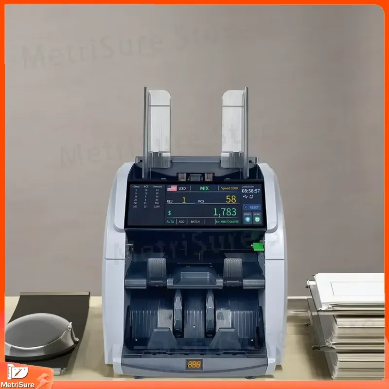 Heavy Duty Money Sorter with Two Pockets Computer Connectable Bank Counter High Value Bill Counter Cash Sorting for