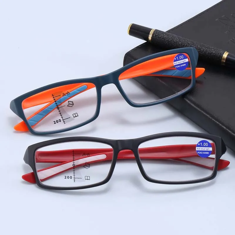 Fashion Sport Anti Blue Light Reading Glasses for Men Women High-definition Anti Slip Progressive Multifocal Presbyopia Eyewear