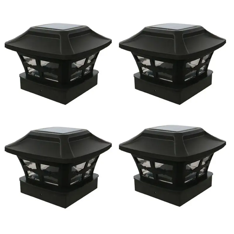 

ABVT-4X Solar Post Cap Lights Outdoor Post Solar Lights LED Bulb Fence Post Lights For 4X4 Inch Wooden Posts Warm White