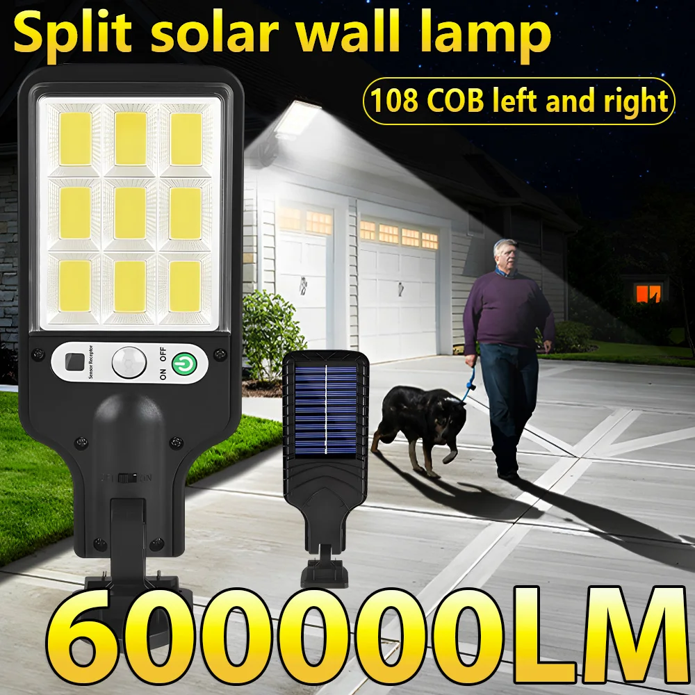 

Супер яркое 3-режимное солнечное освещение для сада, гаража, охранное освещение, 600000LM, пульт дистанционного управления, солнечный датчик, уличный фонарь, уличный фонарь
