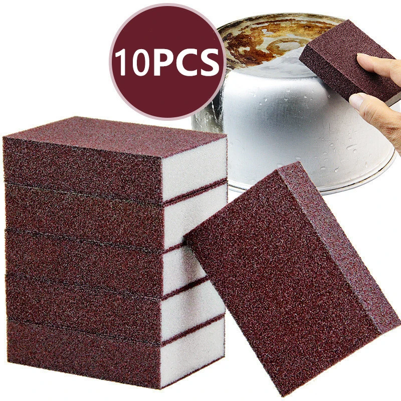 10pcs Nano Sponge Magic Erasers Carborundum Removing Rust Cleaning Sponge Brush Kitchen Pot Dish Rust Removal Emery Clean Rub