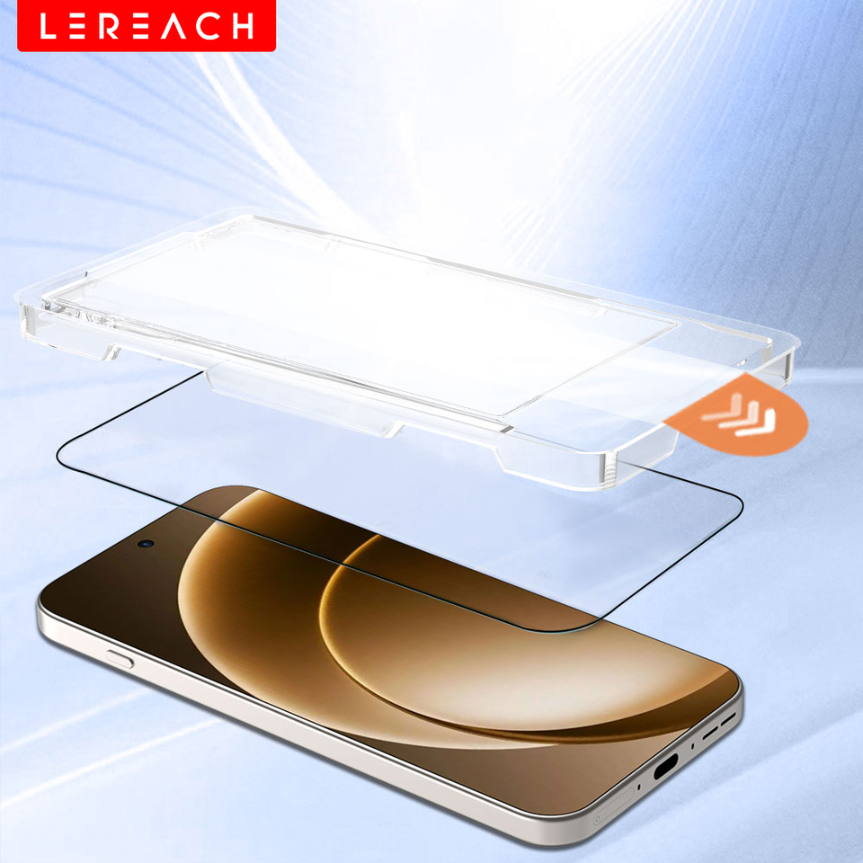  Lereach Tempered Glass Screen Protector for OnePlus 15/15R/Ace 6/Ace 6T with Dust-Free Positioning Box, Auto-Align, HD Clear 