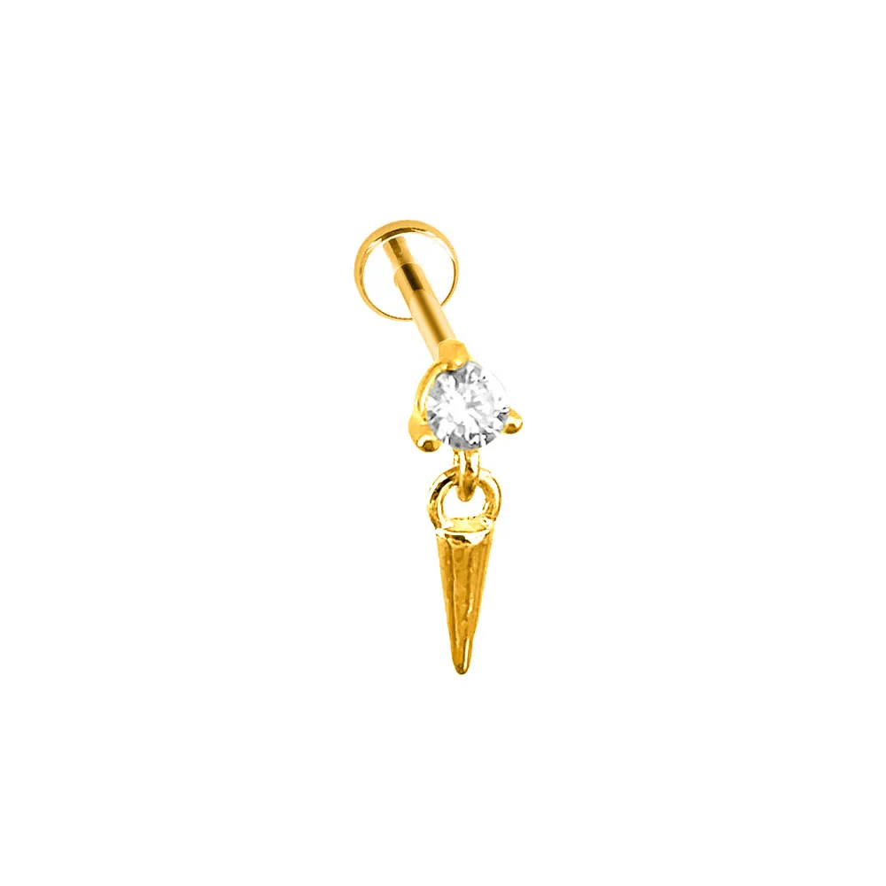 Titanium Heart Moon Star Drop Threadless Piercing Earring