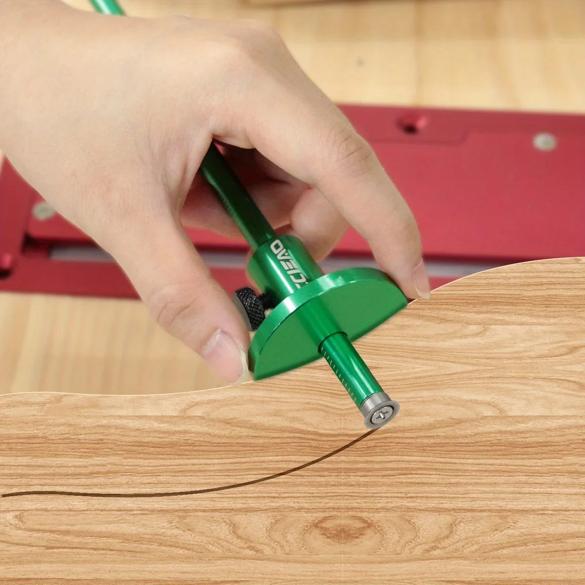 Gauge - Aluminum Alloy Parallel Line Drawing Tool Woodworking Marking Scriber Ruler with Graduated Dual Scale Wheel Marking