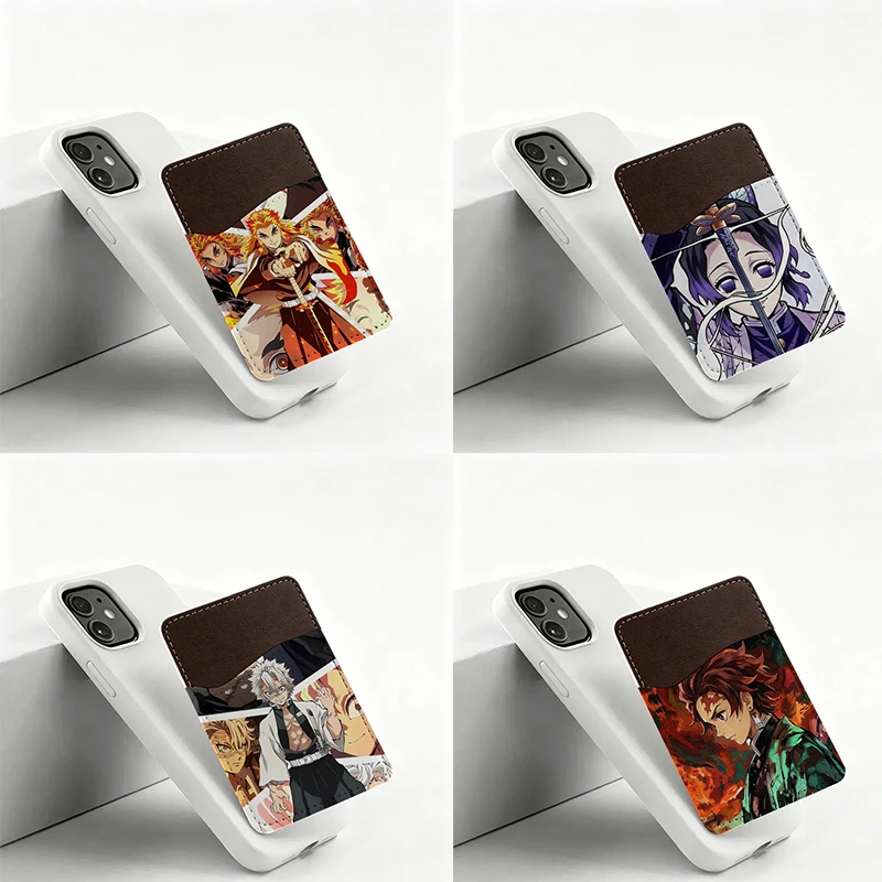 

Demon Slayers Phone Wallet Case Mobile Phone Credit ID Card Holder Pocket Self-Adhesive Sticker Card Cover Card Bag Gift 2026