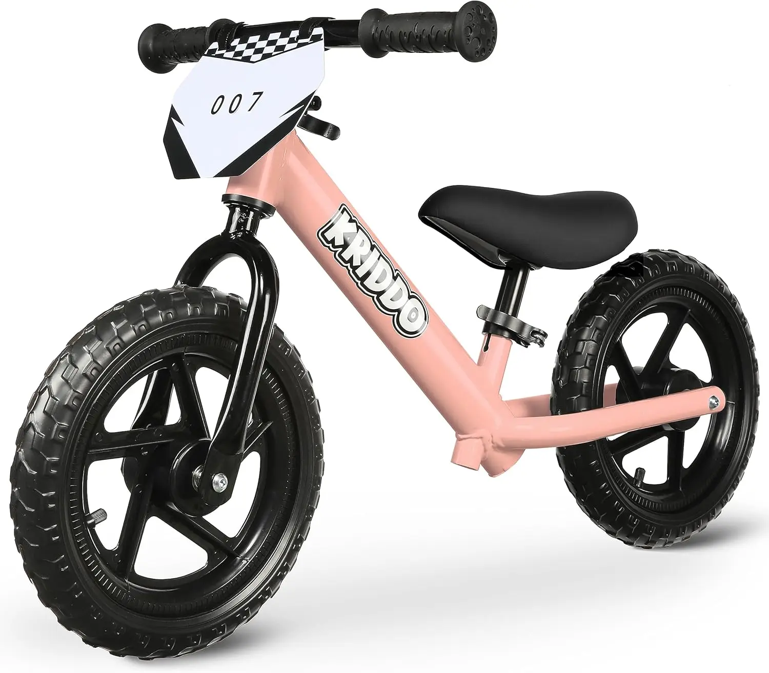 Bicicleta de equilibrio para niños pequeños de 2 años, de 24 meses a 5 años, bicicleta de empuje de 12 pulgadas con placa personalizada (3 juegos de pegatinas Inc