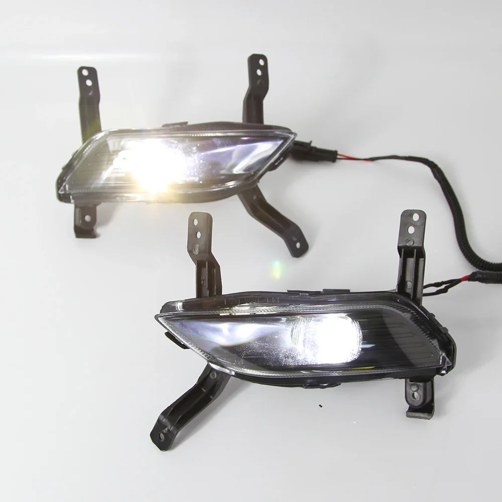 For Hyundai Santa Fe 2019 12V LED Daytime Running Light Waterproof Fog Lamp DRL Car Headlight Assembly