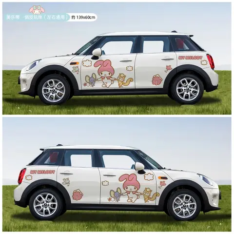 Sanrio-klistermärken Bildekoration Bilkläder Vattentäta solskyddsklistermärken Tecknad Hello Kitty Bildekoration Tillbehör Present 8 best sales Hello Kitty bilklistermärke - №3