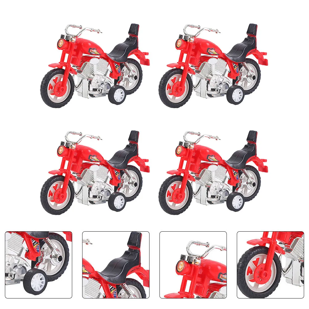 4-teiliges Motorrad zum Zurückziehen, Mini-Simulationsmodell, Spielzeug, Trägheit, Motorrad, Kunststoff, Fahrzeug, Kinder, Geschenk, Kleinkind, Spielzeug mit Fernbedienung