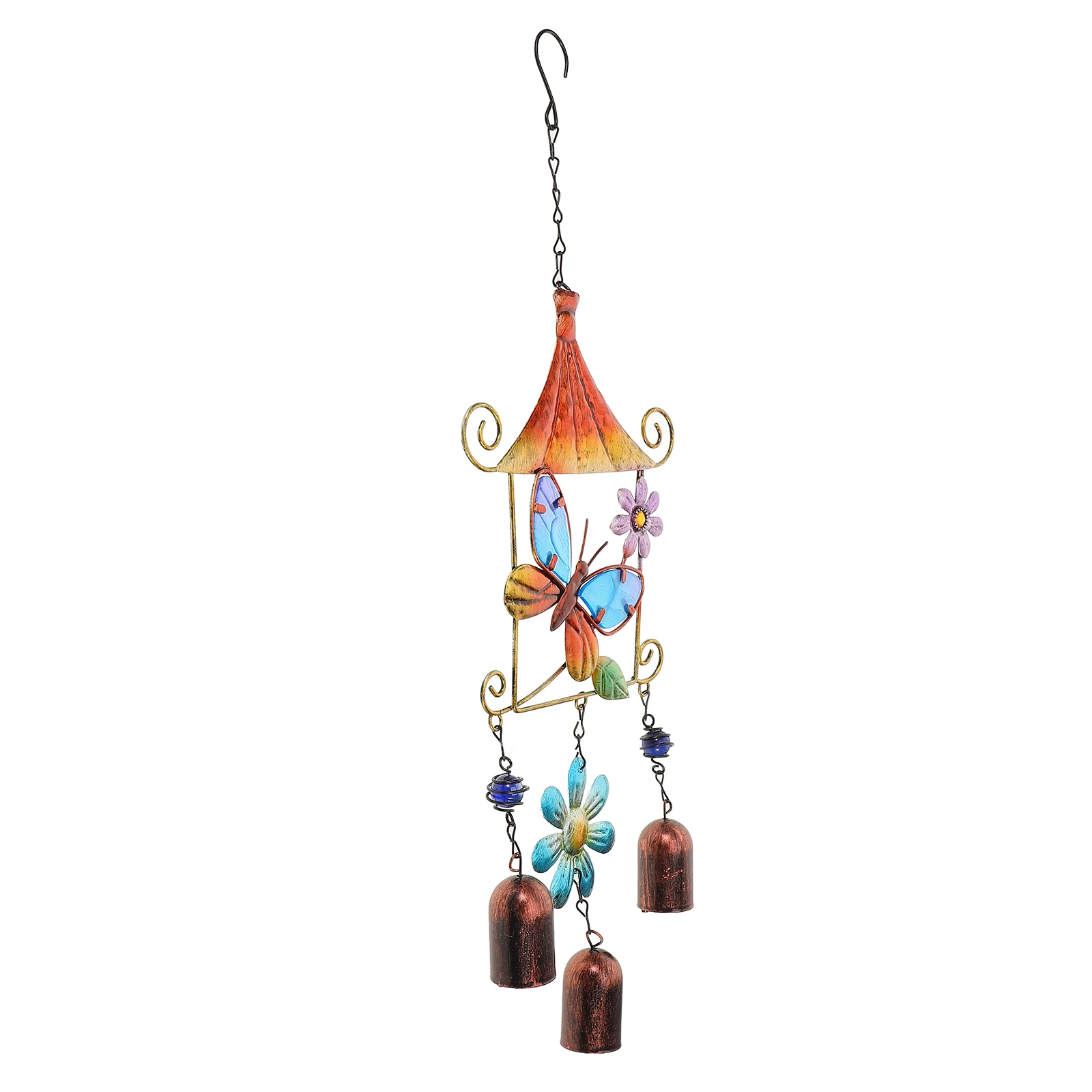 

Retro Wind Chimes Hanging Bell Ornament Decorative Chime Pendant Garden Home Supplies Creative Glass Metal Crafts