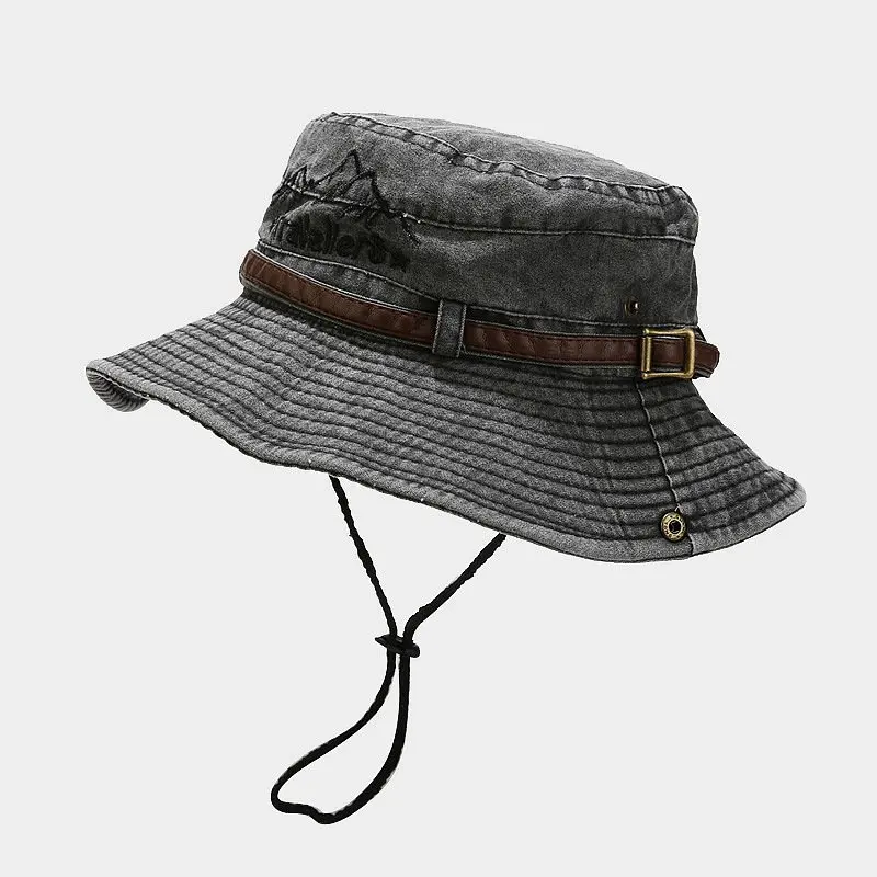 2022 Cotton Letter Embroidery Bucket Hat Outdoor Fisherman Travel Sun Cap For Men And Women 17