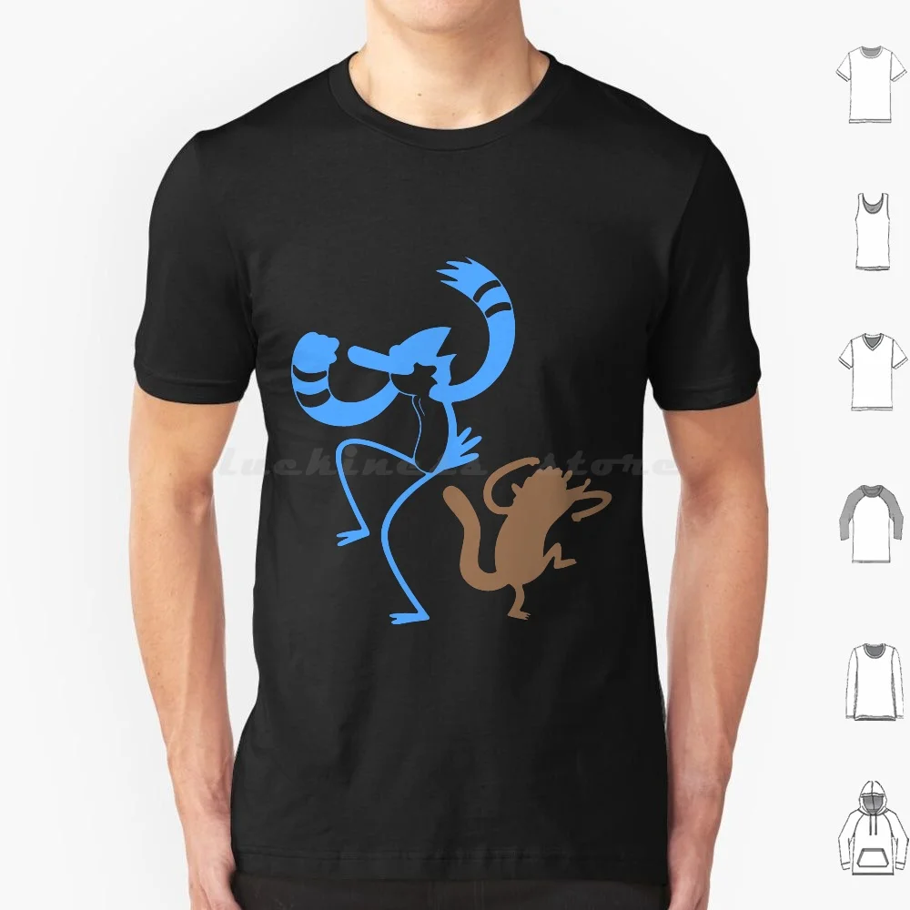 Mordecai And The Rigbys T Shirt Cotton Men Women Diy Print Mordecai And Rigby Mordecai Cartoon Cartoon Show Pops Benson Skips