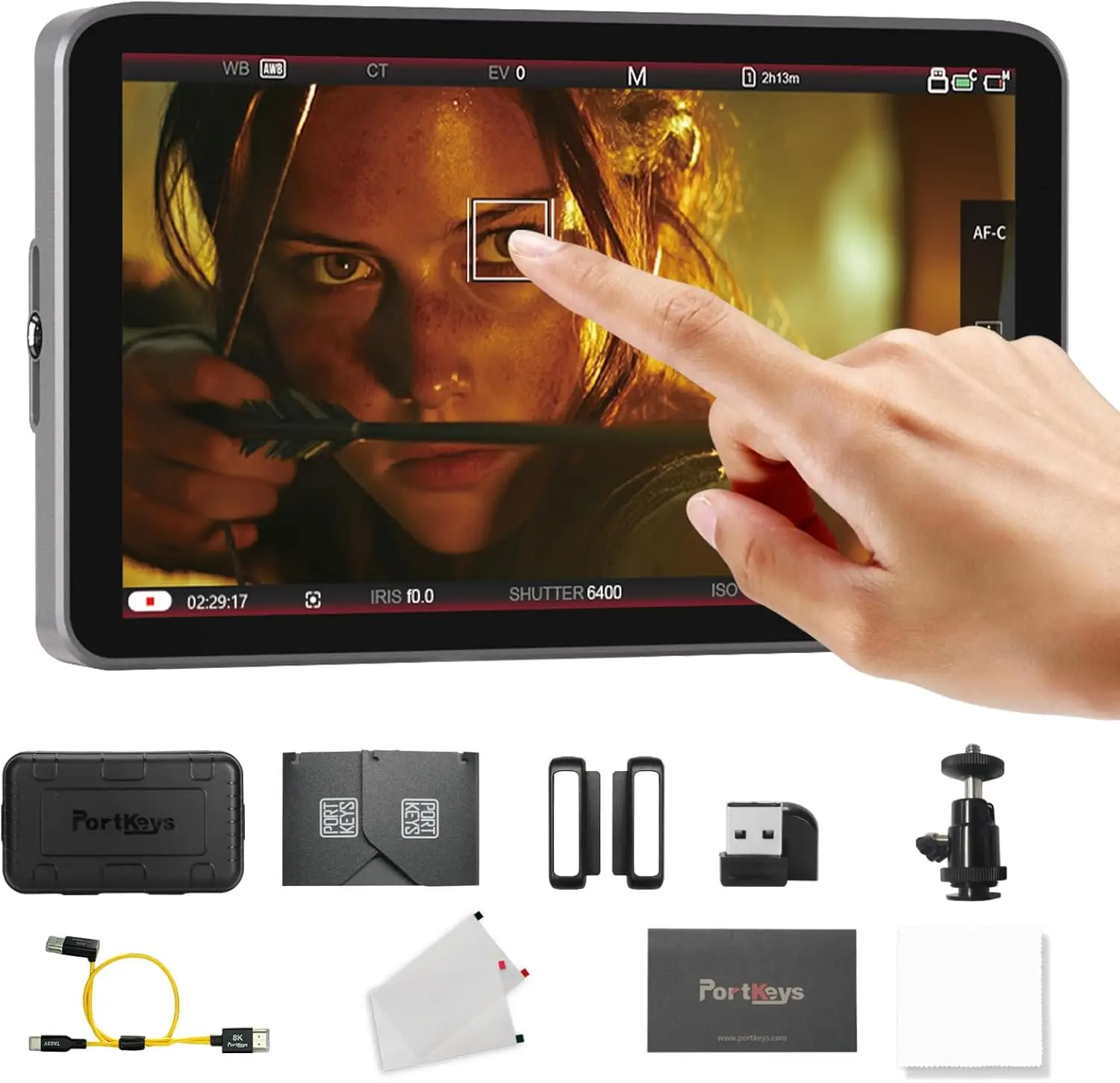 PortKeys LH7C 7 Inch 1000nit Touch Field Monitor TA03Y 2 in 1 HDMI Control Cable 4K Input 3D LUT Camera Control For Sony Canon