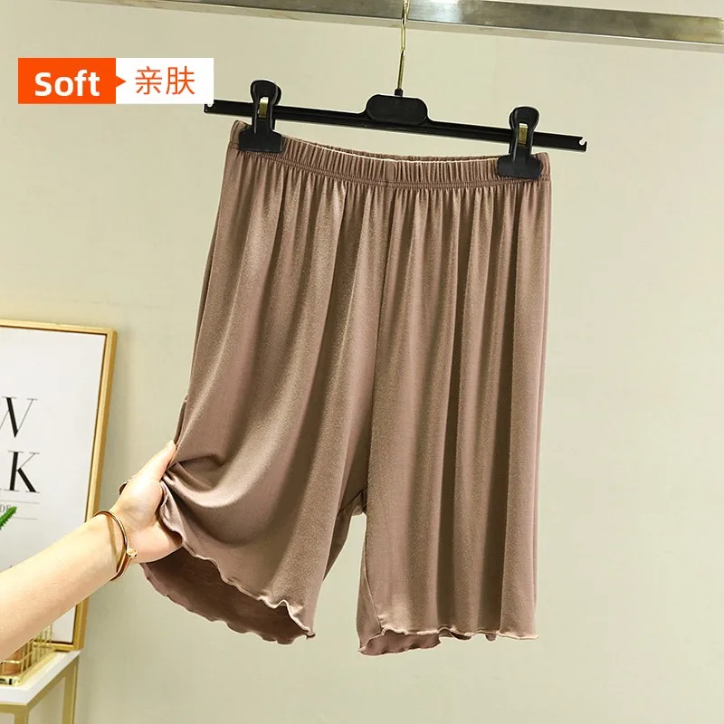 High Waist Modal Five-Point Women's Summer Wide Leg Shorts Casual Large Size Home Sleepwear Pants Ladies Loose Fit Trousers