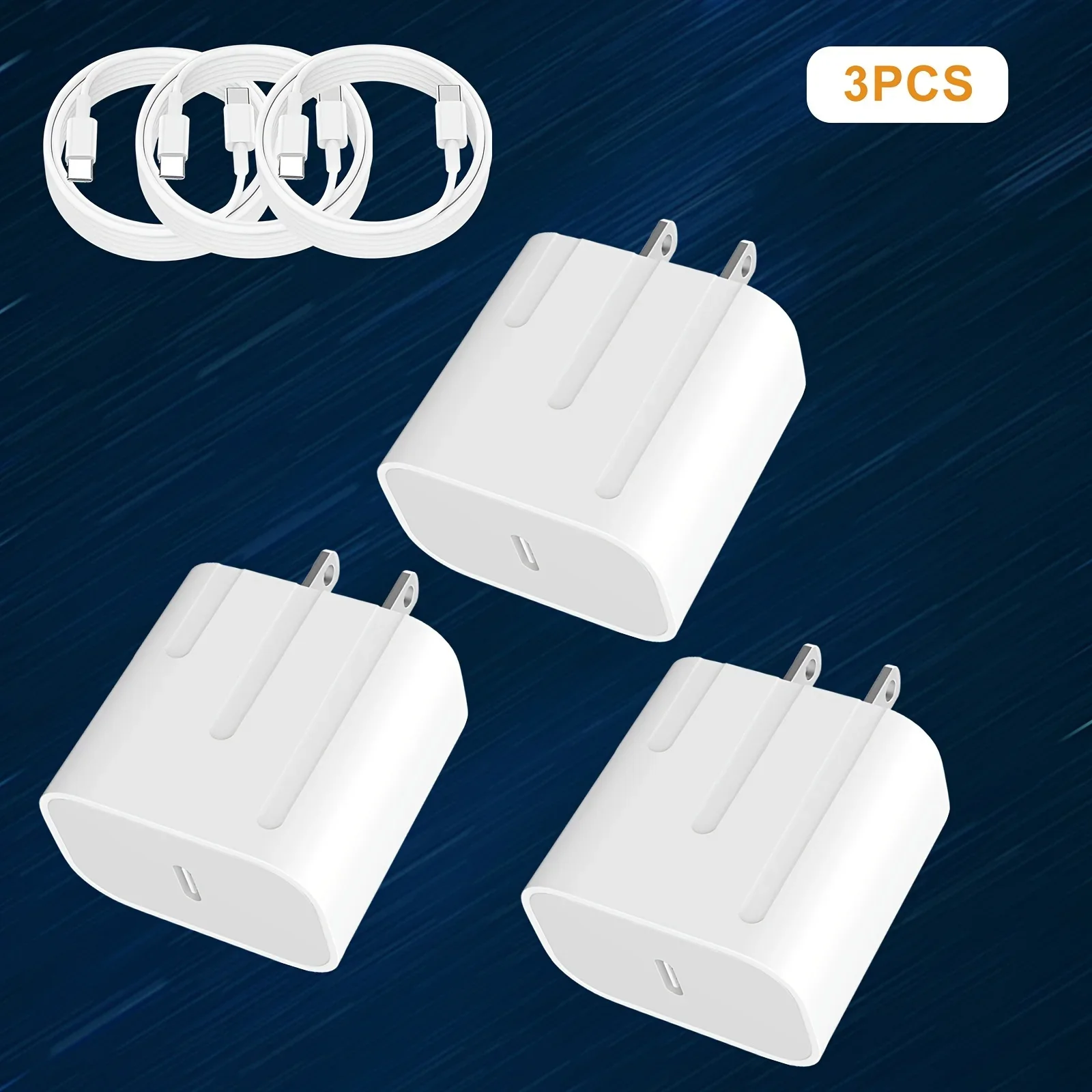 3PCS For iPhone Charger Super Fast Charging iPad Charger USB C Wall Charger Fast Charging 4FT Cable image 2