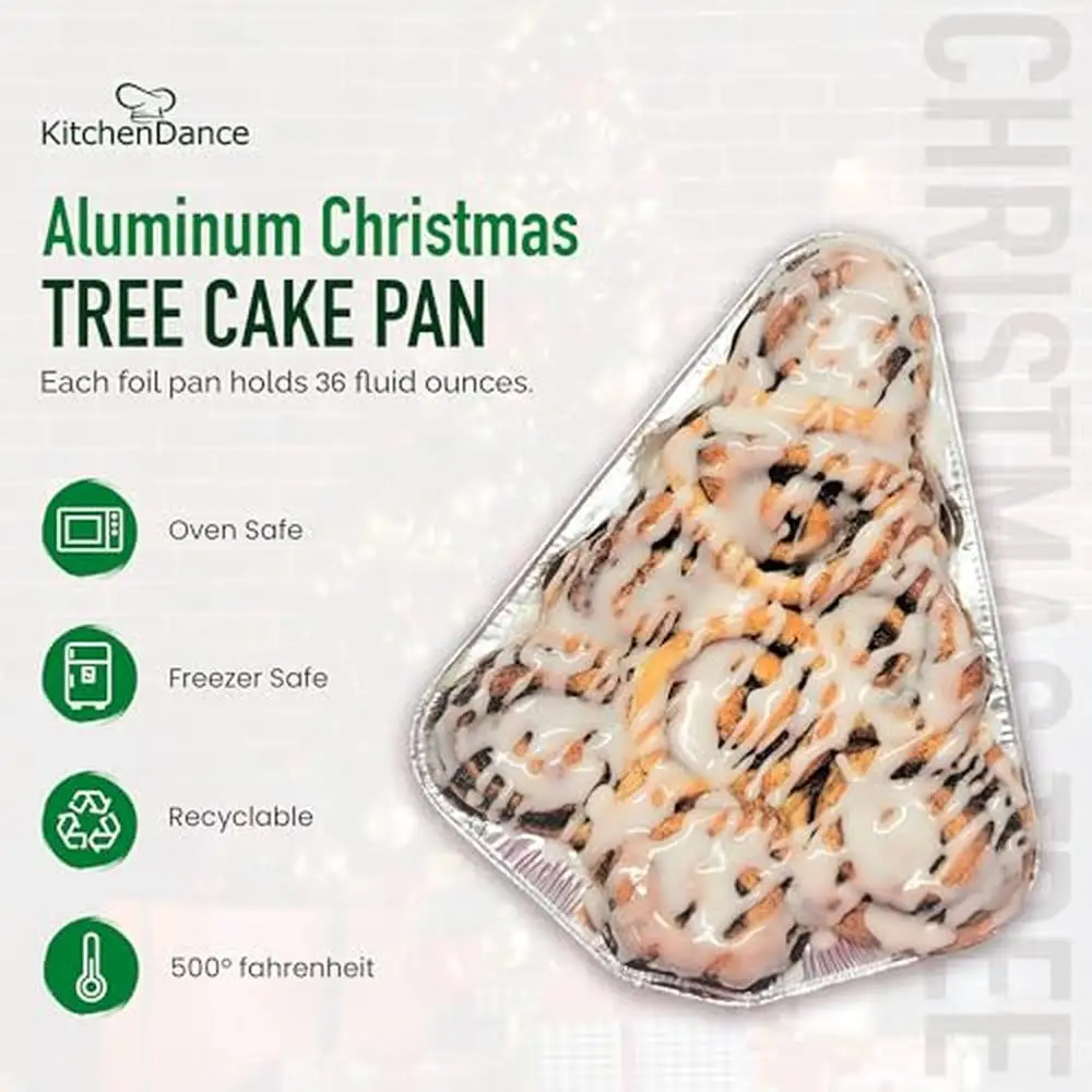 Moules à gâteaux en aluminium en forme d'arbre de Noël vert, moule à pâtisserie en aluminium, gâteaux de fête, strass, respectueux de l'environnement et recyclable, 36oz, kg