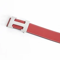 Vintage Luxury Designer Brand Waist H Belt Men High Quality Women Genuine Real Leather Dress Strap for Jeans Waistband Blue 5