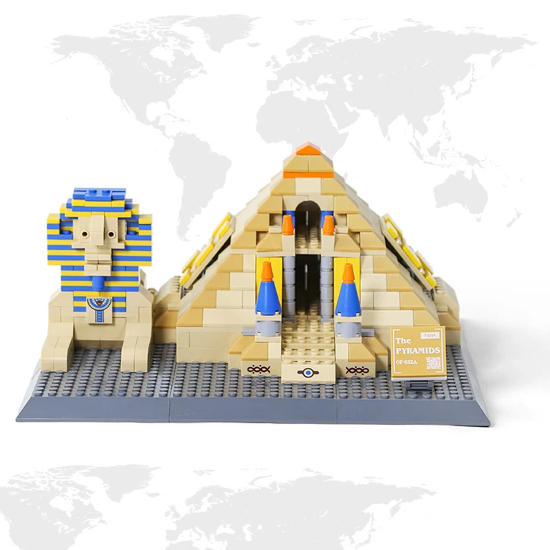 4210 Popular Miniature building City Building Block Great Pyramid of Giza City Street Scene Series Assembly Toys For Kids Gift