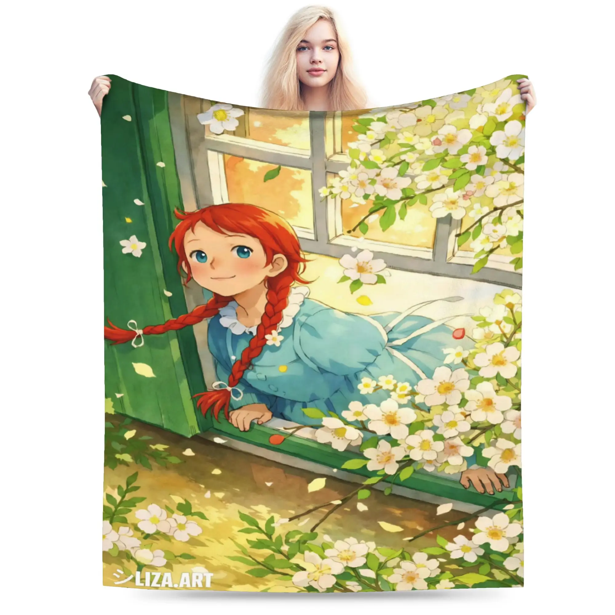 A-Anne Shirley Cartoon Stuff Blankets Ultra-Soft Flannel  Throw Blankets Comfortable Bedspreads
