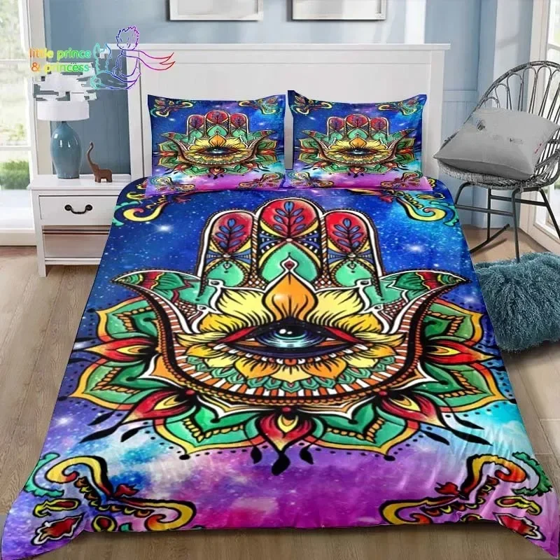 Hamsa Hand Bohemia Comfortable Duvet Quilt Cover Pillowcase Bedding Set Children Bedroom Decoration Home Textile