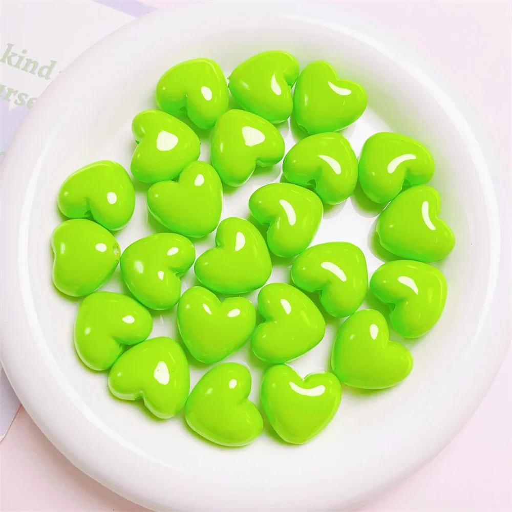 TX12 Painted Heart-shaped Beads DIY Handmade Loose Beads Hand-painted Cute Ins Mobile Phone Chain Pendant Beads Decoration