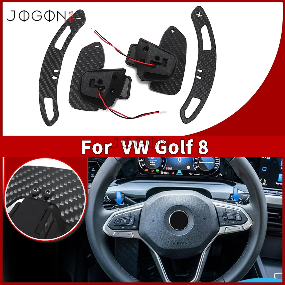 

Carbon Fiber Car Steering Wheel Magnetic Shift DSG Paddle Extension Cover Trim For VW Golf 8 MK8 GTI / R / R line 2021 2022 2023