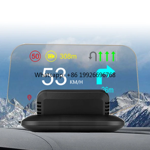 2022 Hot Selling HUD C1 OBD2+GPS Navigation for Car Over Speed Alarm With Speedometer Glare Shield HUD Tpms Display OBD2 Gauge