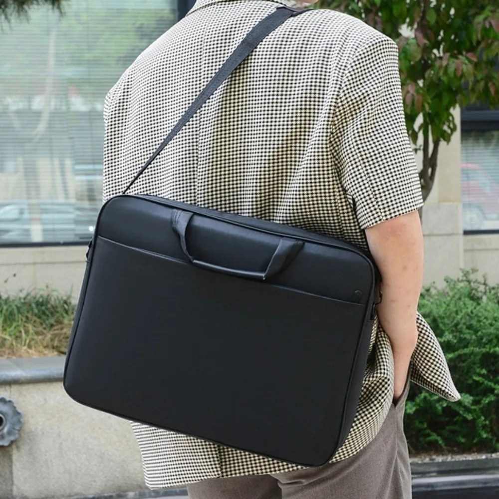 15.6/17 Inch Business Laptop Bag with Handle Briefcase Portable Laptop Bags Shoulder Strap Solid Color Laptop Shoulder Bag