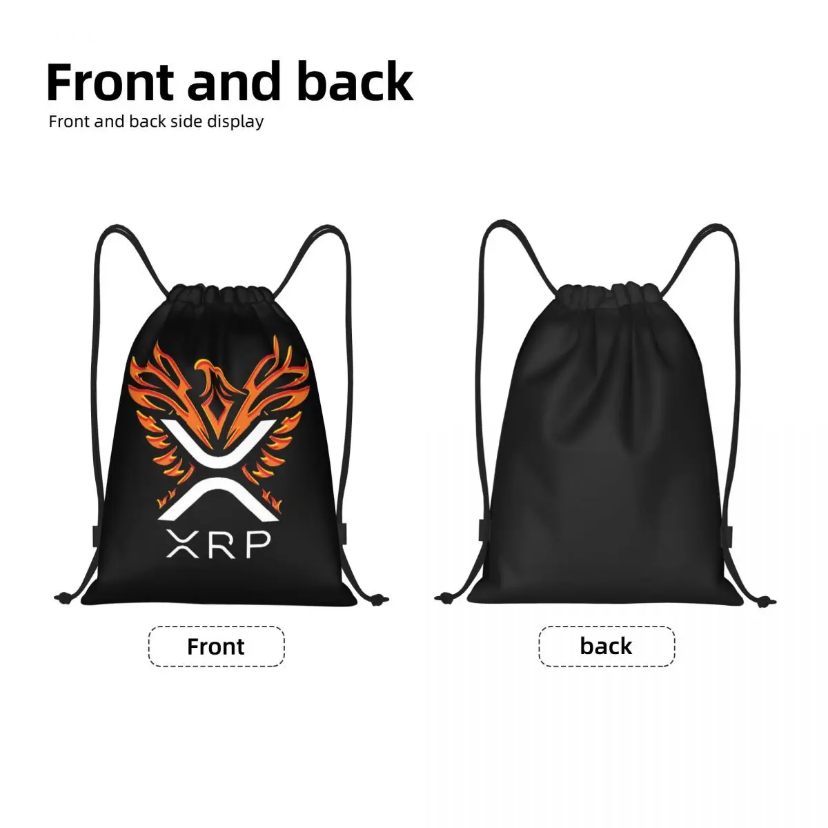 Custom Ripple XRP Drawstring Bag Men Women Lightweight Bitcoin Cryptocurrency   Sports Gym Storage Backpack