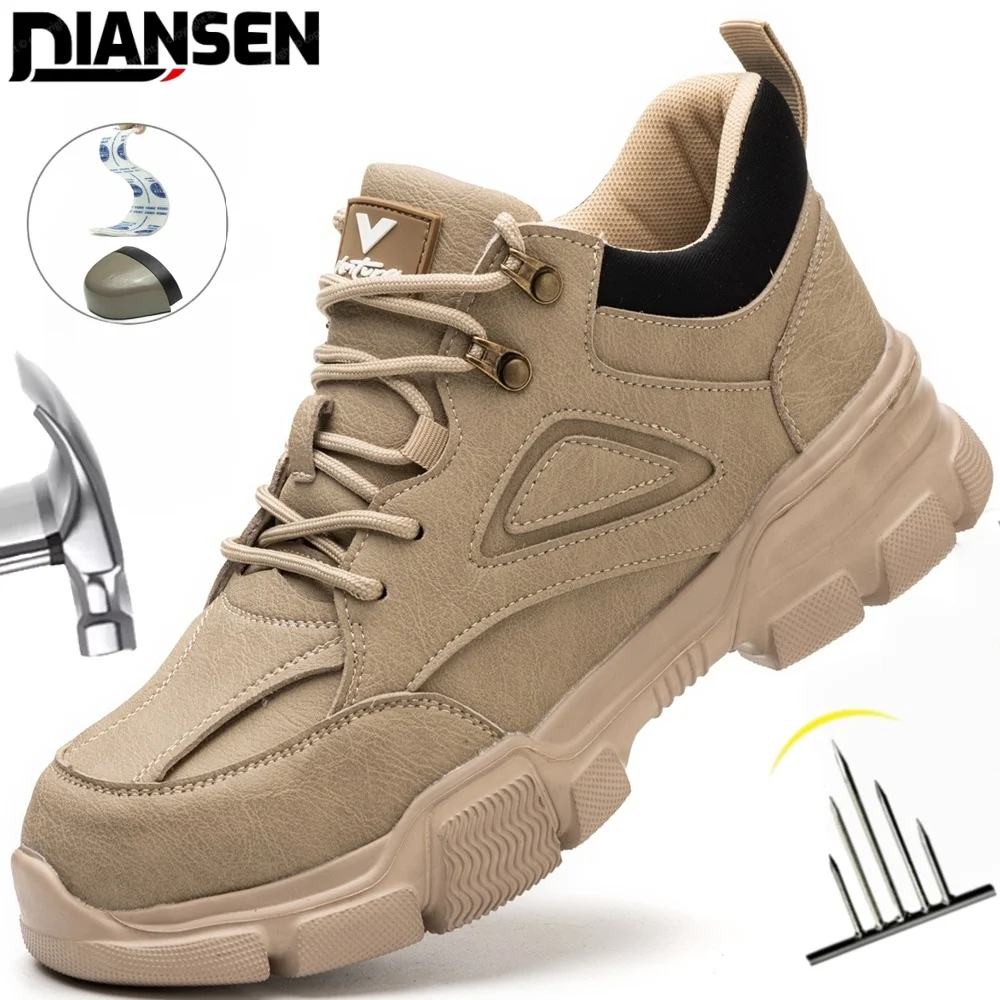 Men Safety Boots With Steel Toe Cap Anti-smash Work Sneakers Safety Shoes Men Indestructible Mining Work Light Footwear