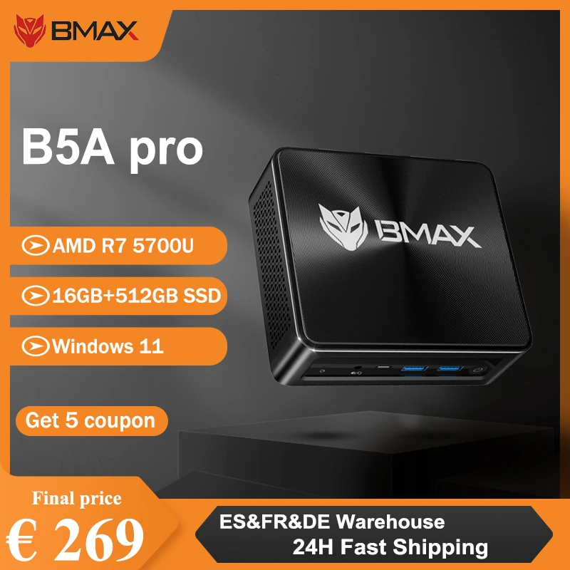 BMAX B5A Pro: La Mini PC AMD Ryzen 7 5700U que redefine el rendimiento en tamaño compacto