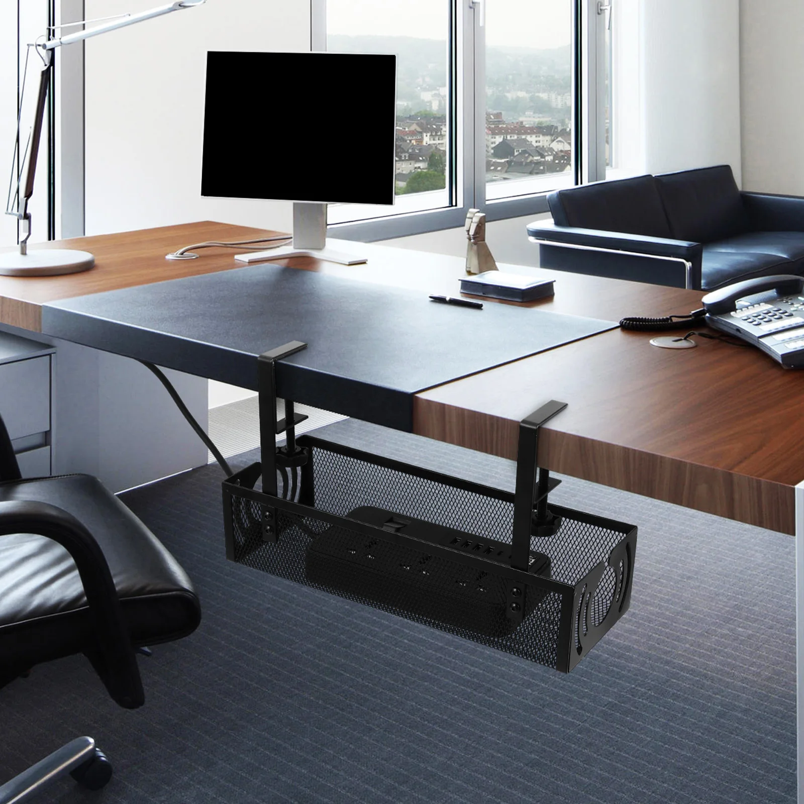 1 مجموعة 1 مجموعة تحت مكتب منظم الكابلات صينية المشبك على إدارة الأسلاك لمكتب حامل الحبل لا تركيب الحفر المشبك قابل للتعديل