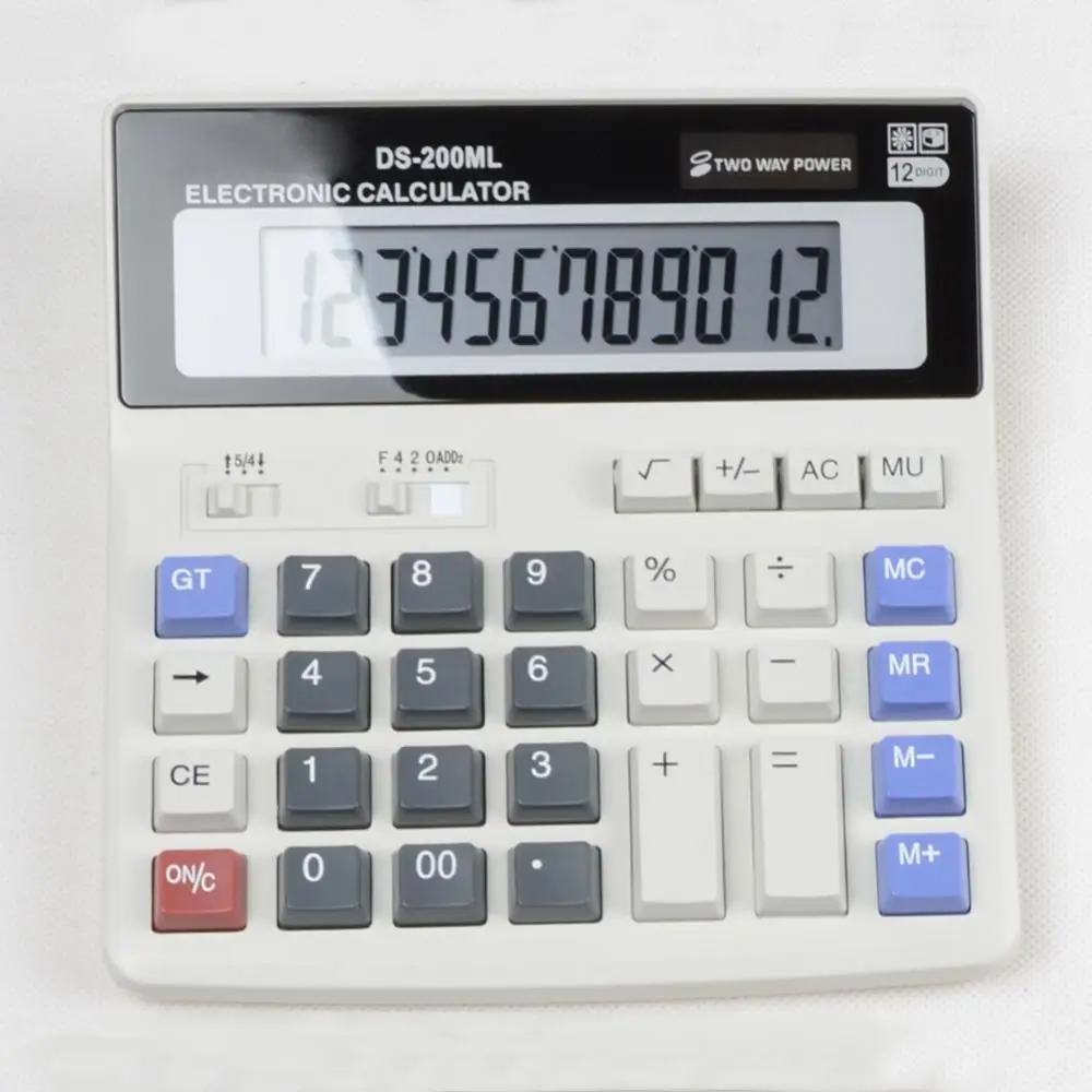 Desktop Calculator Calculator Solar Battery Electronic Electronic Calculator 12 Digit Power School Student Office Desktop Calcul