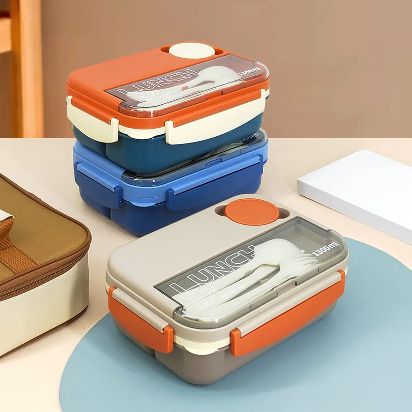 

Insulated lunch box Portable plastic lunch box for office workers Divided lunch box Student lunch box Microwave oven