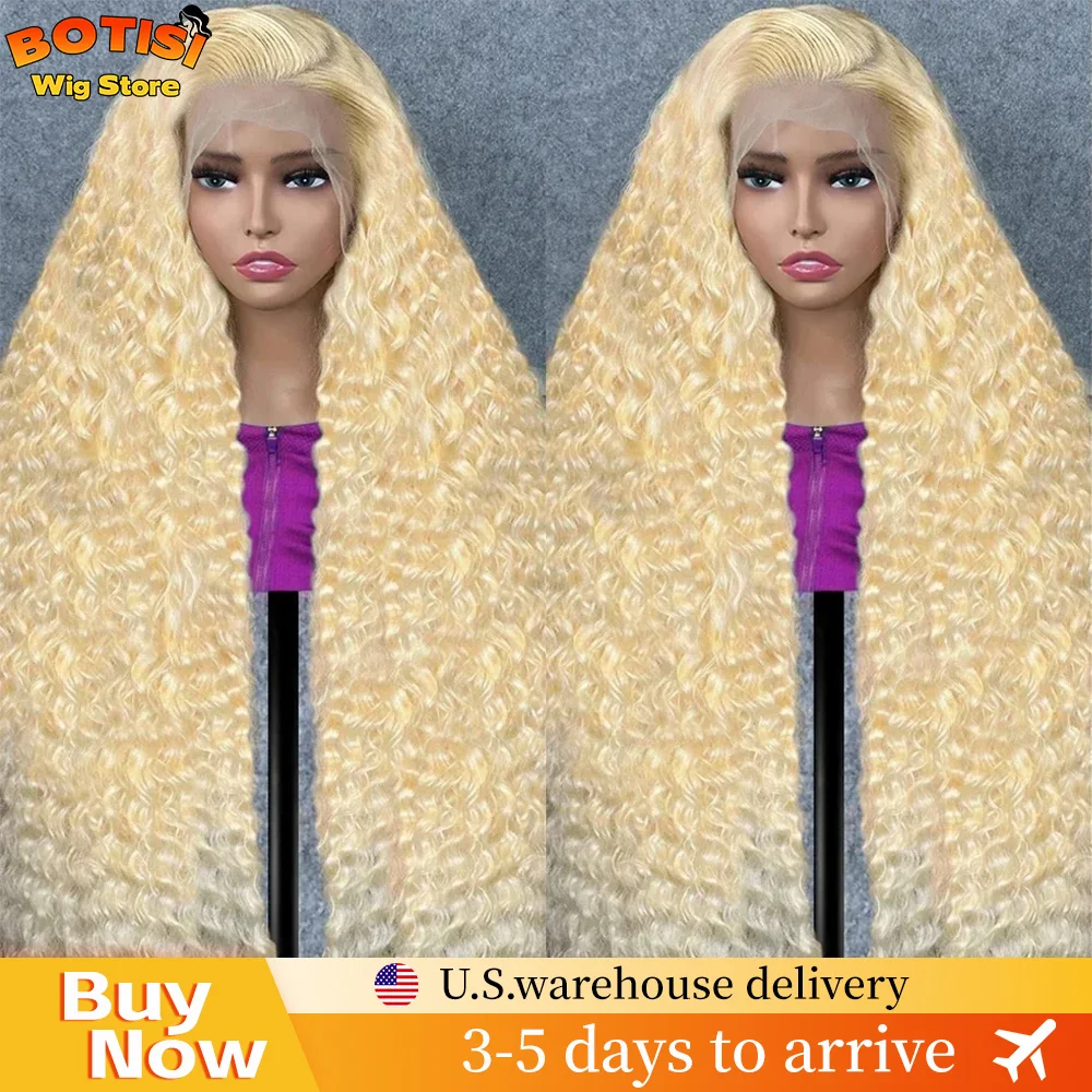 Botisi 613 Hd peluca Frontal de encaje 13x6 pelucas rizadas peluca con malla Frontal de onda profunda 13x4 peluca de cabello humano ondulado con agua rubio miel brasileño