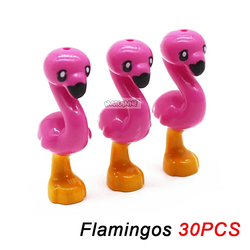 Marumine Flamingo Tier Bausteine Teile Moc Ziegel Möwen Pinguine Eichhörnchen Husky Vogel Kits Zubehör DIY Modelle Spielzeug 3