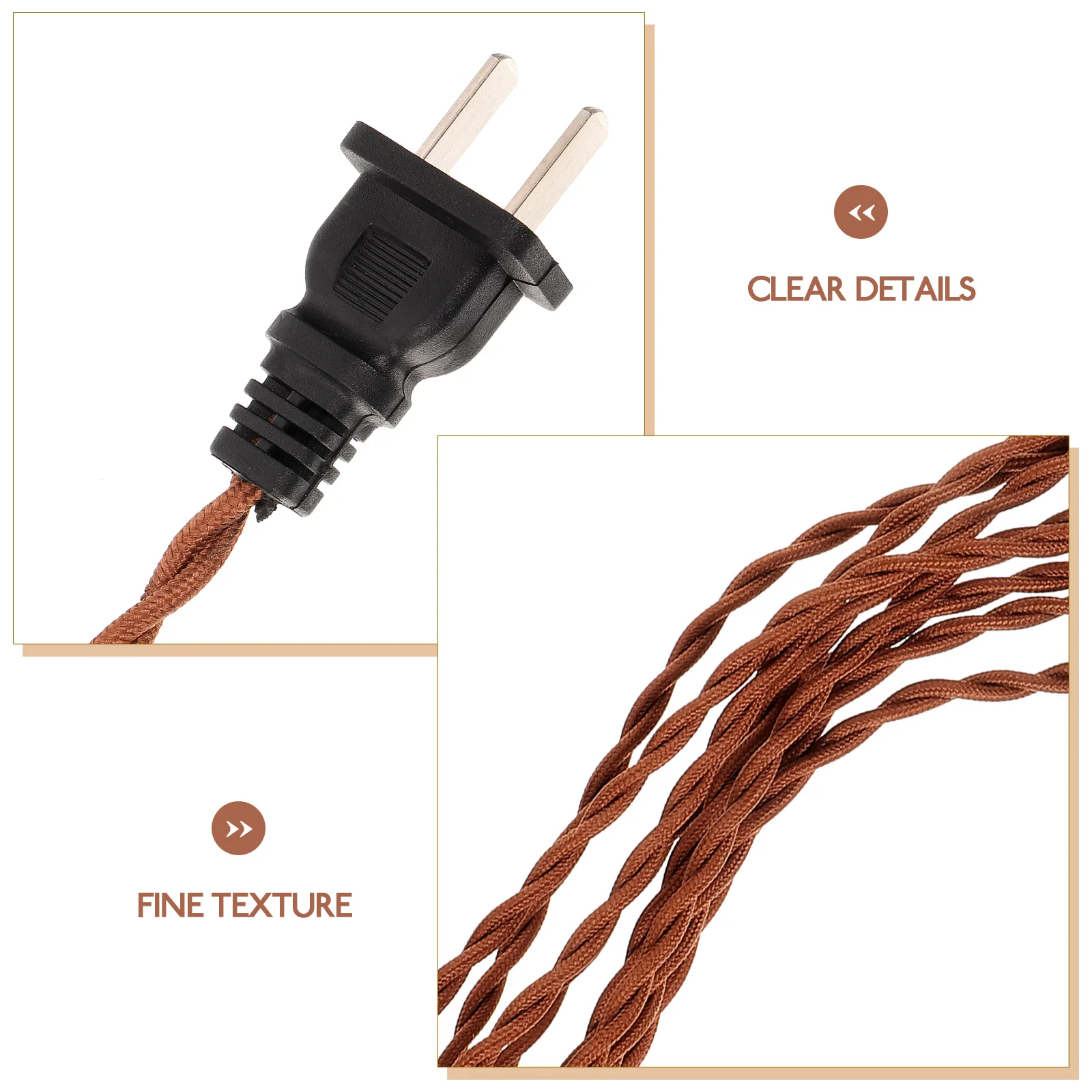 Retro cuerda de cáñamo enchufe de luz interruptor de cable lámpara colgante alambre enchufe de cobre trenzado Vintage estilo Industrial iluminación del hogar
