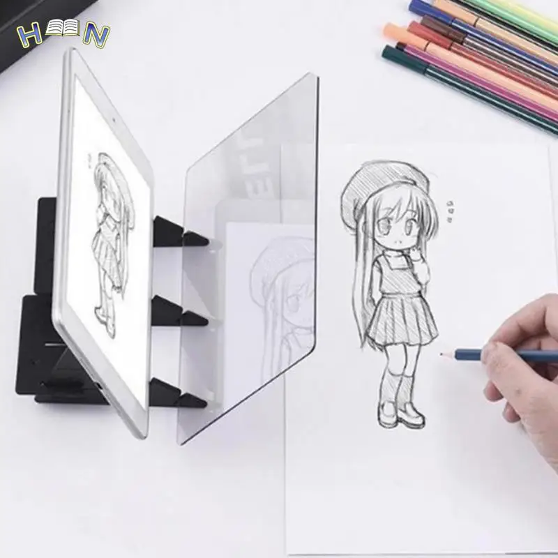 Schizzo tracciamento tavolo da disegno disegno ottico proiettore a LED pittura Copy Board riflessione speculare supporto per staffa di regolazione bambino