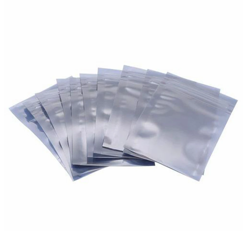 50Pcs Antistatic Aluminum Storage Bag 4 size Ziplock Bags Resealable Anti Static Pouch for Electronic Accessories Package Bags